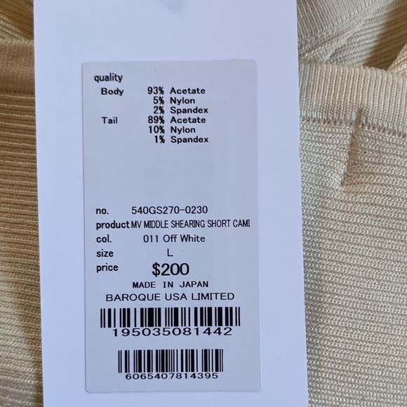 MOUSSY MY MIDDLE SHEARING SHORT CAMI OFF WHITE SIZE LARGE - Picture 10 of 10